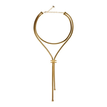 Collana Elisabetta Franchi CO57A57E2 con trama snake e logo