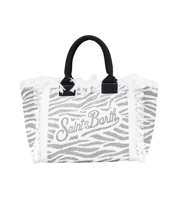Borsa Saint Barth Vanity Stampa Animalier Zebra Ricoperta Di Strass VANI001 00271L