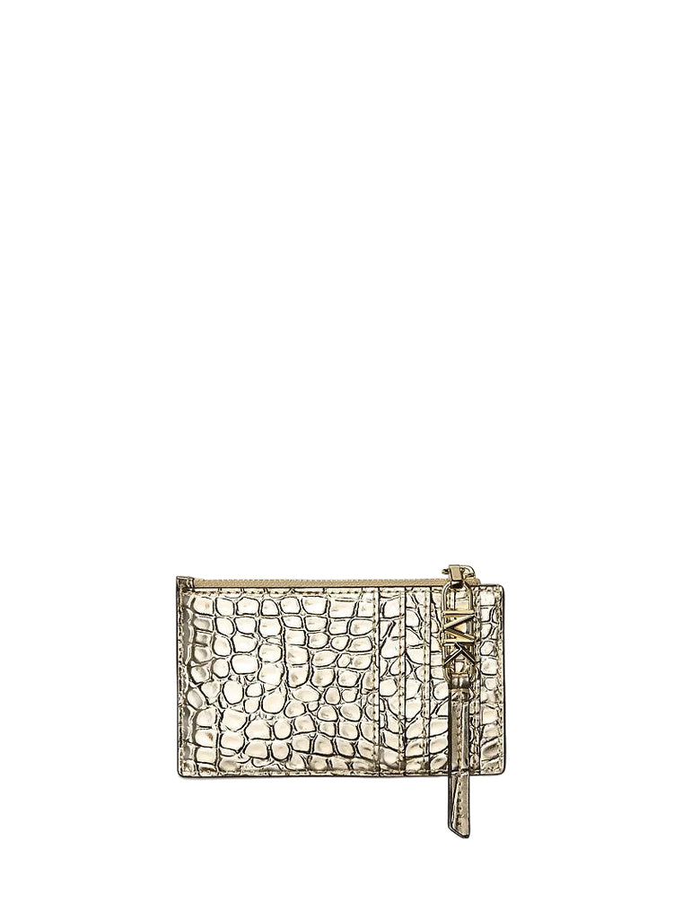 Portacarte Michael Kors Small Metallic Crocodile Embossed Leather