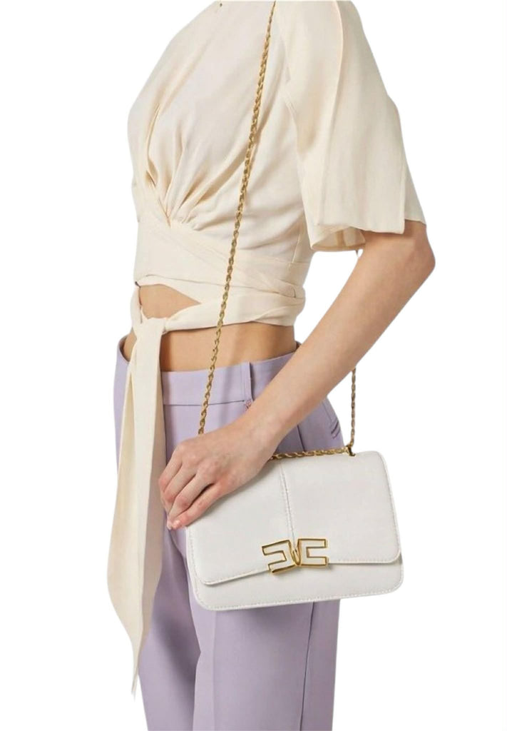 Borsa Elisabetta Franchi  BS91A61E2 a tracolla con dettaglio logo
