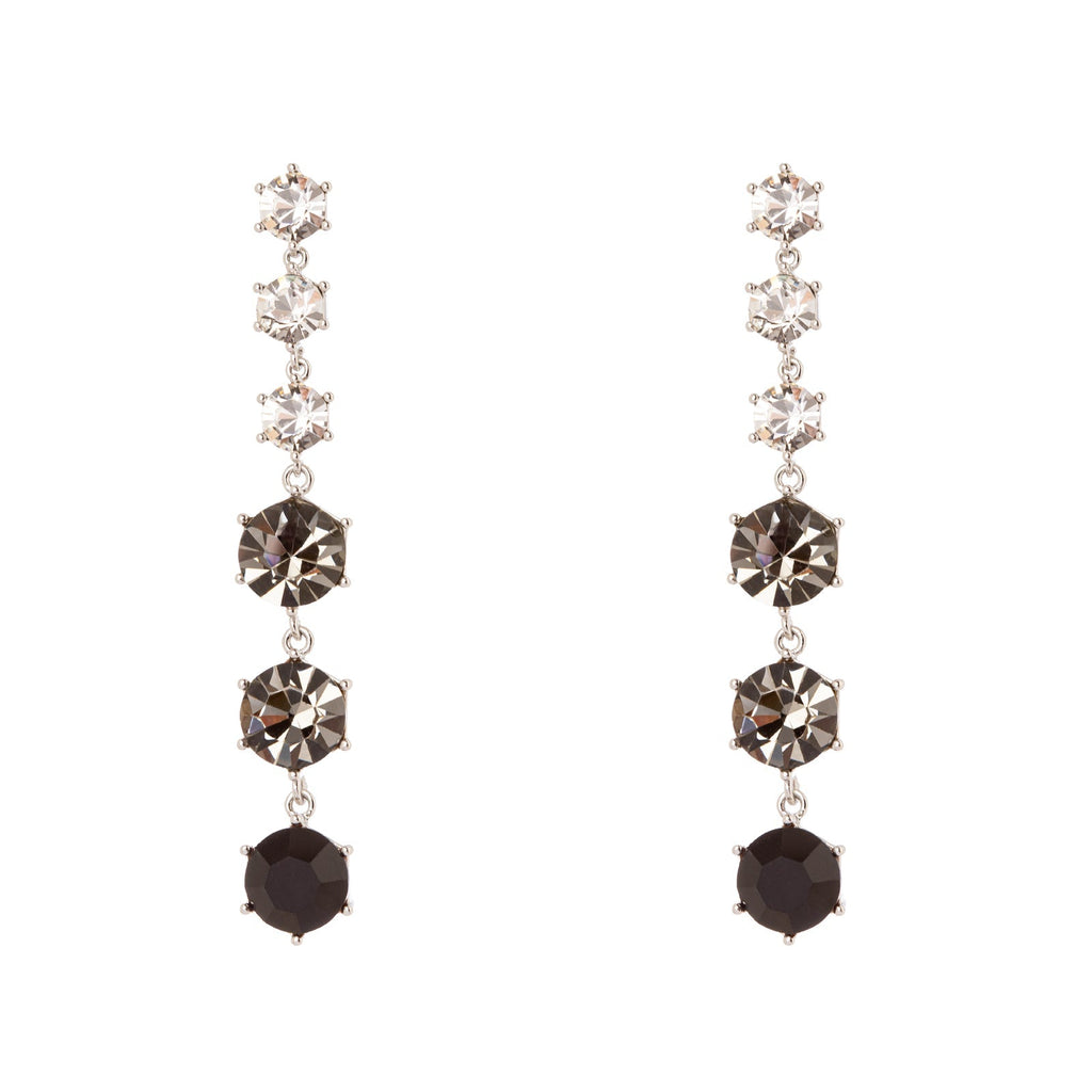 Orecchini Sodini 912799P a sei cristalli silver/nero