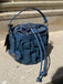 Borsa Tosca blu TS2622B22 mini secchiello in denim arricciato