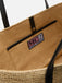 BORSA SAINT BARTH RAF001 00421L CITY IN RAFFIA CON LOGO NERO RICAMATO A CONTRASTO