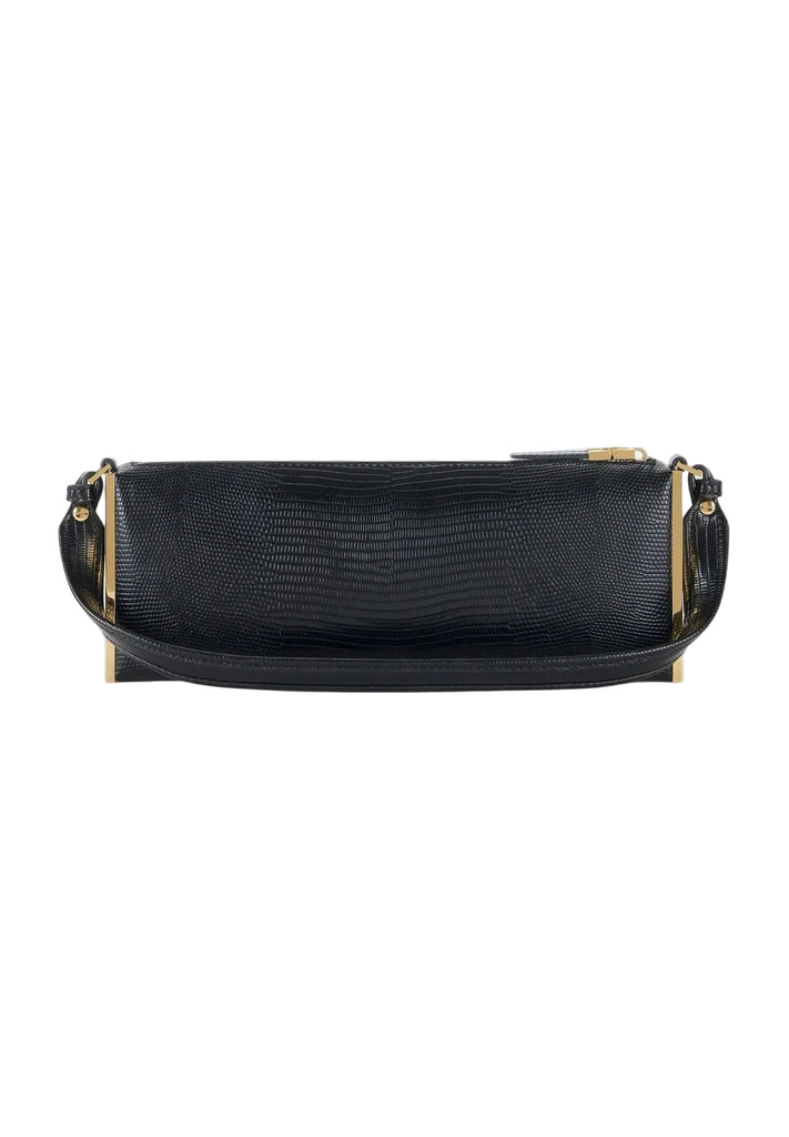 Borsa Elisabetta Franchi BS15A66E2 a spalla nera con stampa effetto lucertola