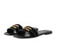Ciabatte Sandalo Elisabetta Franchi SA72L61E2 Flat in pelle Nero con logo dettaglio