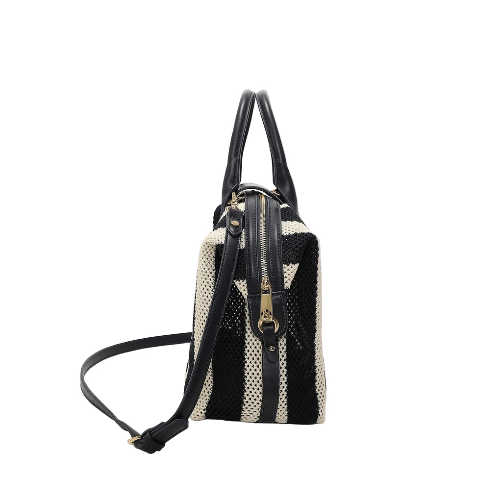 Borsa Bauletto Mimì Muà In Rete a Righe Con Tracolla Y201390