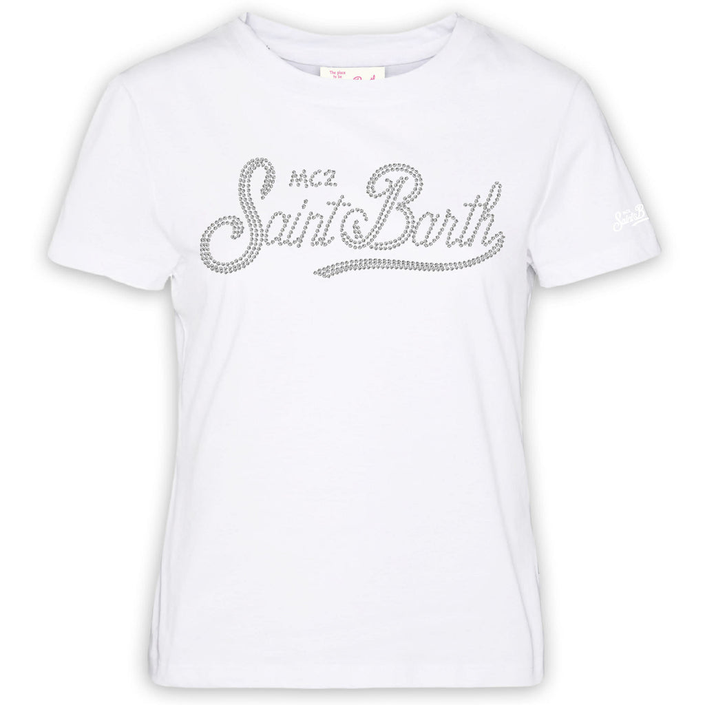 T-Shirt Saint Bart Emilie Logo In Strass 02296L