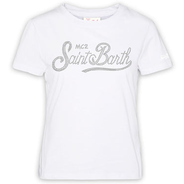 T-Shirt Saint Bart Emilie Logo In Strass 02296L