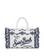 Borsa Saint Barth 02534 Colette Volant Sangallo Flowers Bianca e Blu