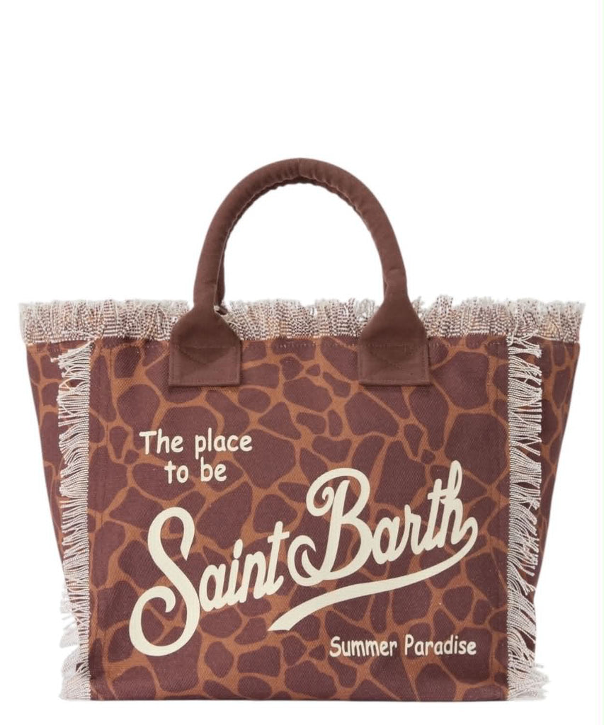 Borsa Mare Saint Barth Vanity Giraffe Skin Giraffata Marrone VANI001 00900L