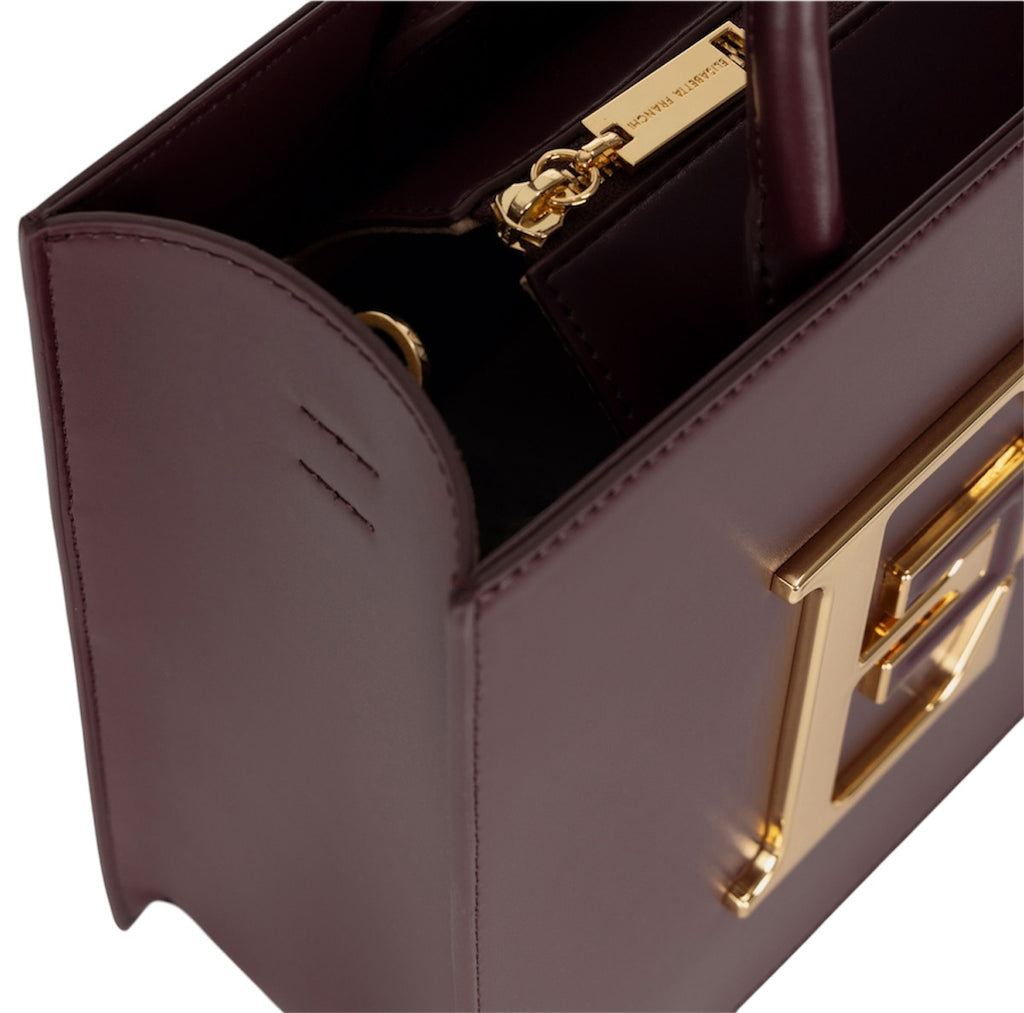 Borsa Elisabetta Franchi BS05A46E2 a mano media con logo Rouge Noir