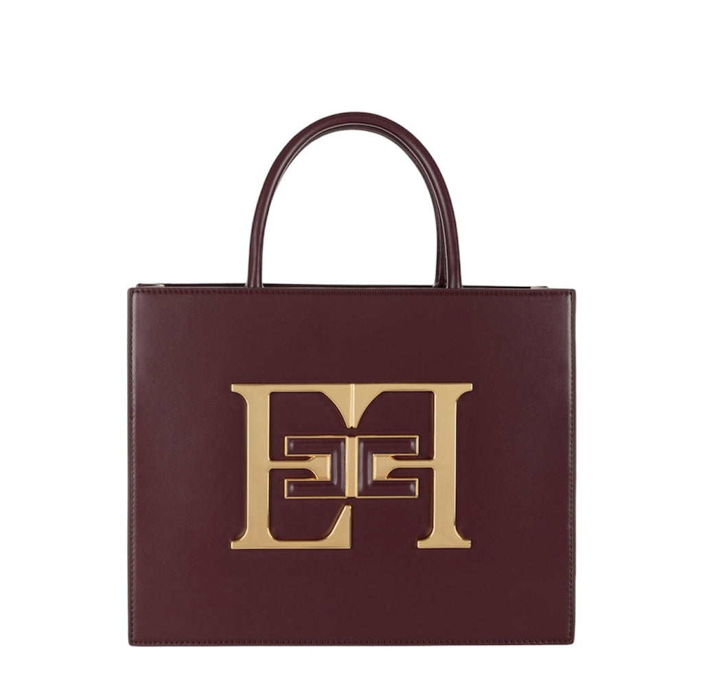 Borsa Elisabetta Franchi BS05A46E2 a mano media con logo Rouge Noir