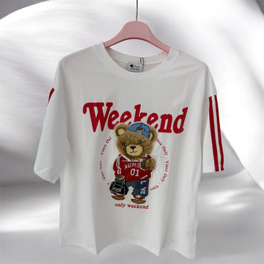 T-SHIRT DONNA MUA COLLECTION ORSETTO TEDDY WEEKEND VIBES ONLY