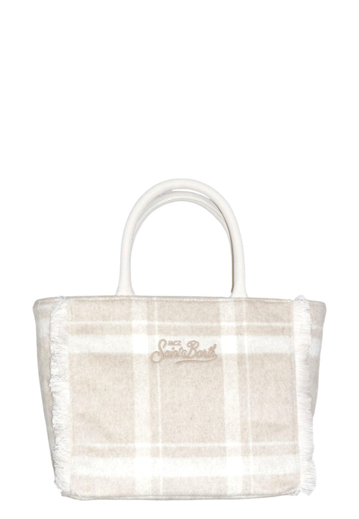 Borsa Saint Barth COL0037 589273 a mano Colette Felt Check in misto lana beige