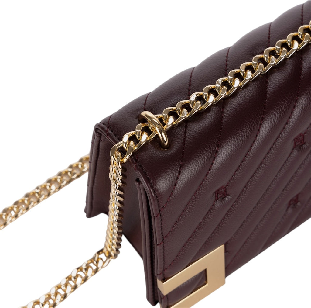 Borsa Elisabetta Franchi BS55A46E2 media matelassé Rouge Noir con tracolla
