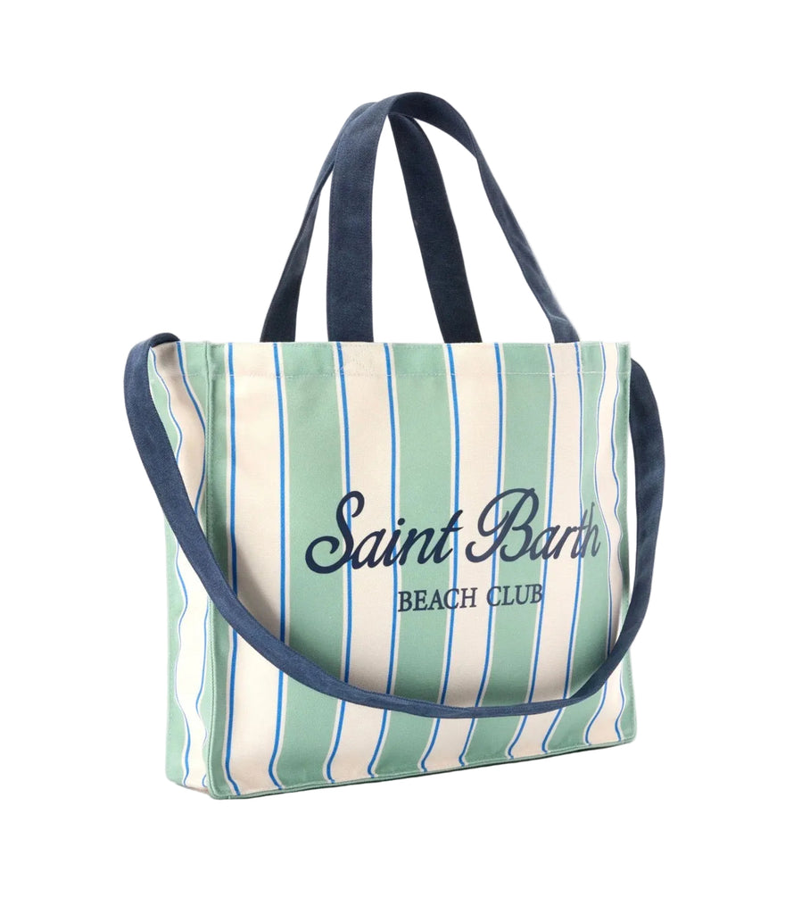 Borsa Saint Barth Essential Bag stripes verde/panna EBAGN007 09420L