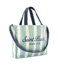 Borsa Saint Barth Essential Bag stripes verde/panna EBAGN007 09420L