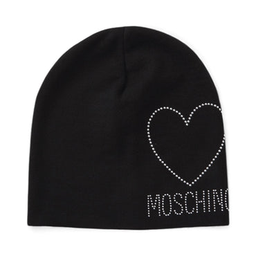 Cappello Moschino 65451 M3332 Cuffia Nera cuore borchie
