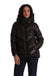 PIUMINO MIMI MUA ART6566 CORTO CON CAPPUCCIO TRAMA GEOMETRICA