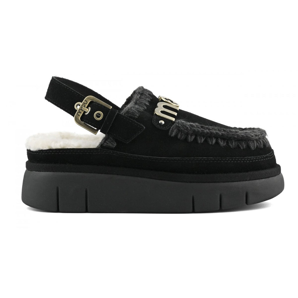 Scarpe MOU Bounce clog back strap lette BKBK MU.FW531026A Black