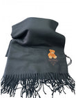Sciarpa Pash Bag in lana monocolore con Orsetto Teddy