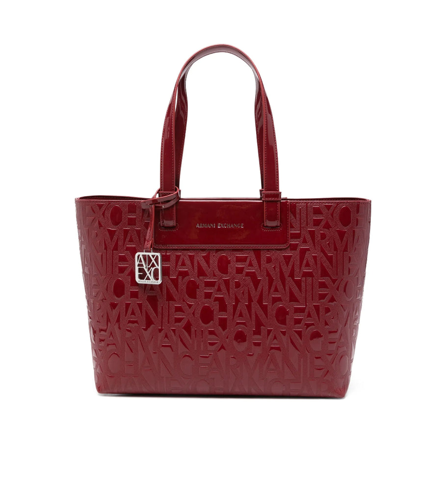 Borsa Armani Exchange XW001481 AF17290 Shopper logata in vernice