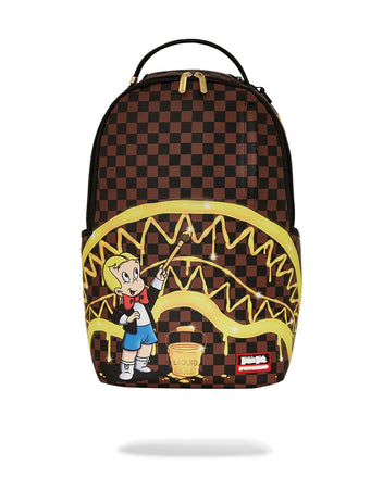 ZAINO SPRAYGROUND ART7257 RICHIE RICH GOLD SHARKMOUTH DLXSV BACKPACK