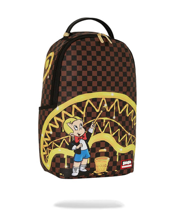 ZAINO SPRAYGROUND ART7257 RICHIE RICH GOLD SHARKMOUTH DLXSV BACKPACK