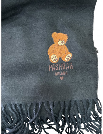Sciarpa Pash Bag in lana monocolore con Orsetto Teddy