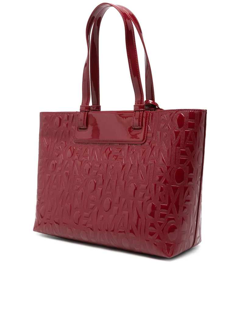 Borsa Armani Exchange XW001481 AF17290 Shopper logata in vernice