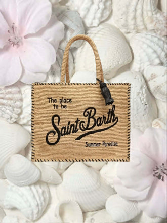 Borsa saint Barth Colette Beige Con Logo A Contrasto Con Nappa COL0013 09045L