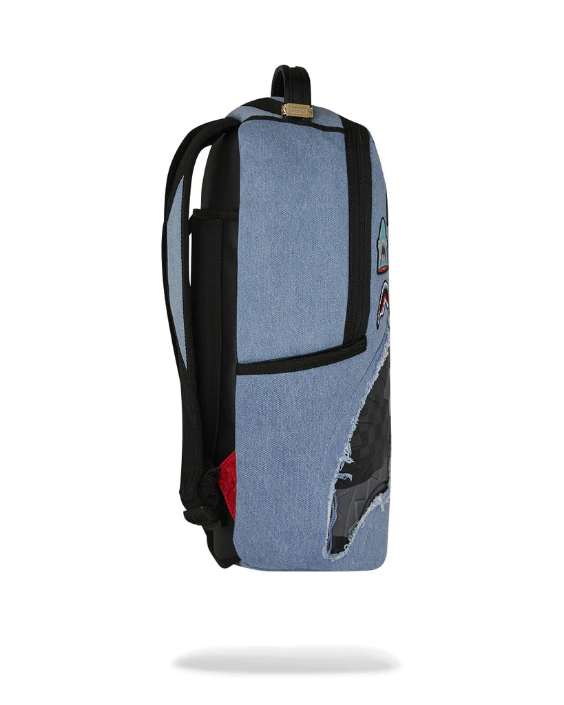 ZAINO SPRAYGROUND 8302 DENIM TEAR 3 AM PATCHES BACKPACK
