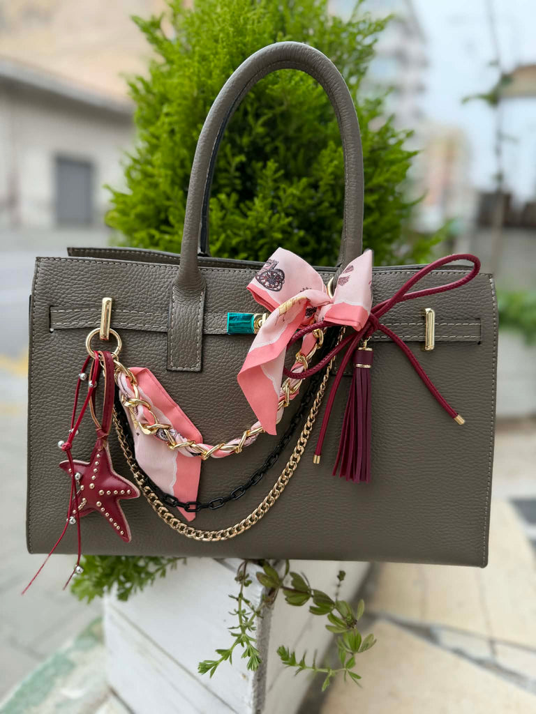 Borsa Luxyra Handbag in pelle con charm