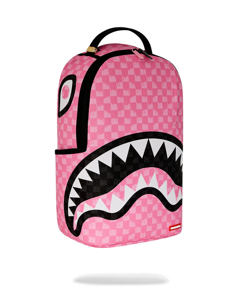 ZAINO SPRAYGROUND ART7694 PINK AND BLACK DRIP CHECK DLXSV BACKPACK
