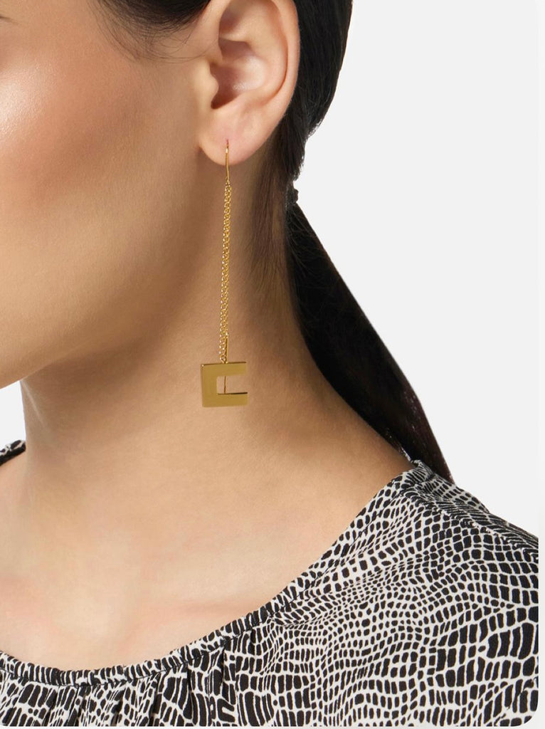 Orecchini Elisabetta Franchi OR16A56E2 pendenti con logo