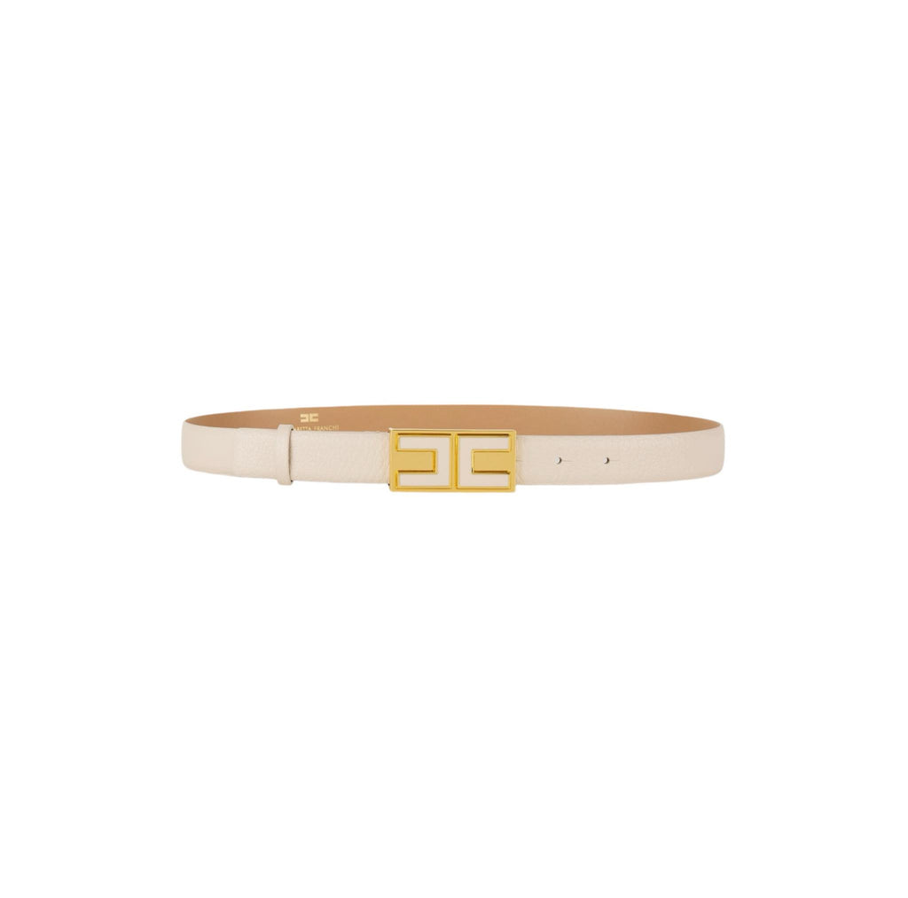 Cintura Elisabetta Franchi CT02S46E2 Pelle Burro Placca Logo Smaltato