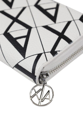 Portafoglio Armani Exchange XW000359 Zip Around logato bianco nero
