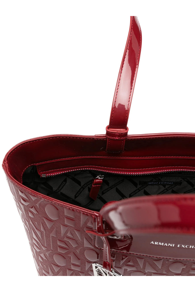 Borsa Armani Exchange XW001481 AF17290 Shopper logata in vernice