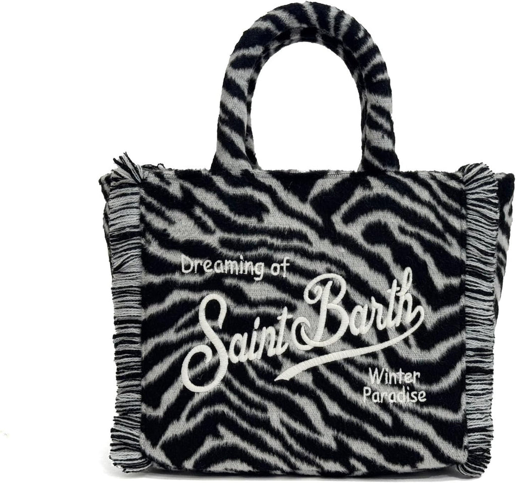 Borsa Saint Barth VAMI024 002691 Vanity Mini Felt Zebra