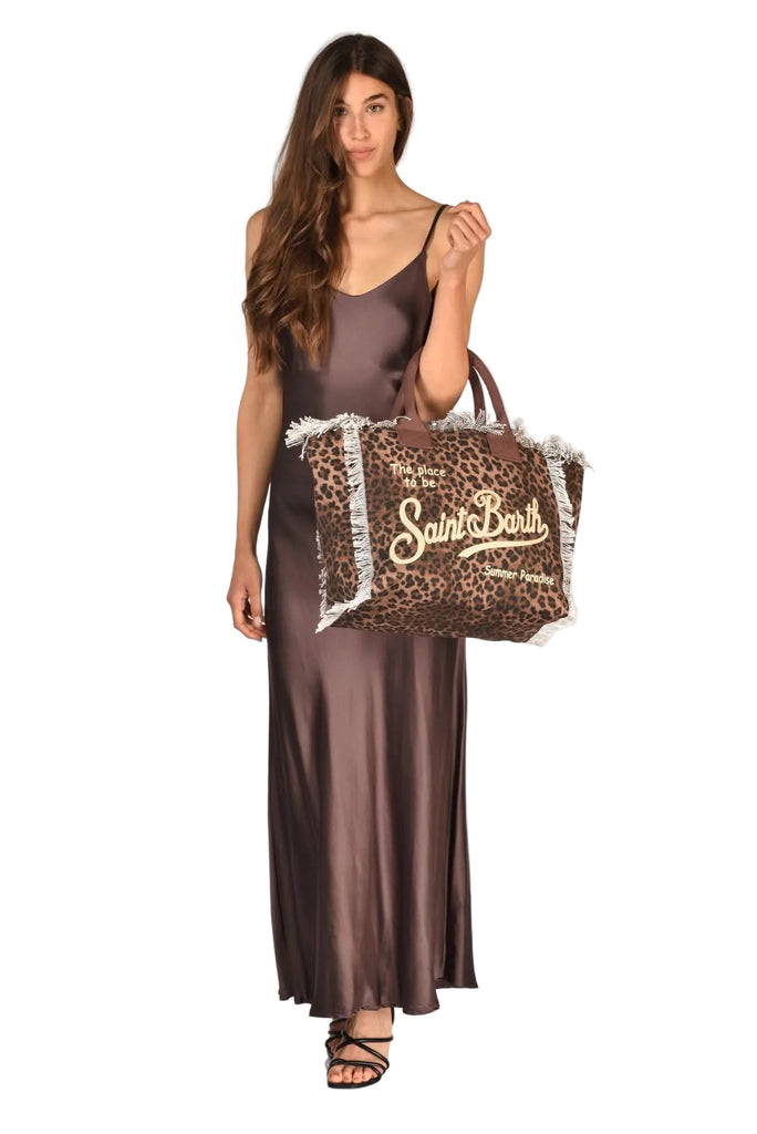 Borsa Mare Saint Barth Vanity Sand Stampa Leopardata VANI001 00190L