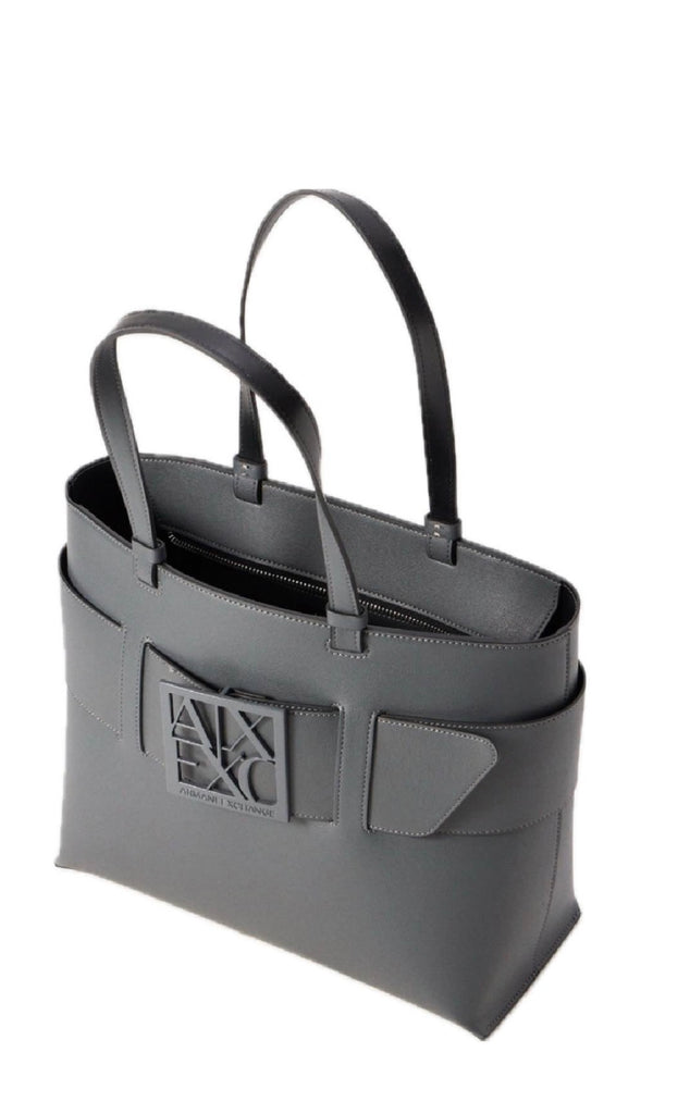 Borsa Armani Exchange 949138 0A874 Shopping Bag Medium Logo Placca
