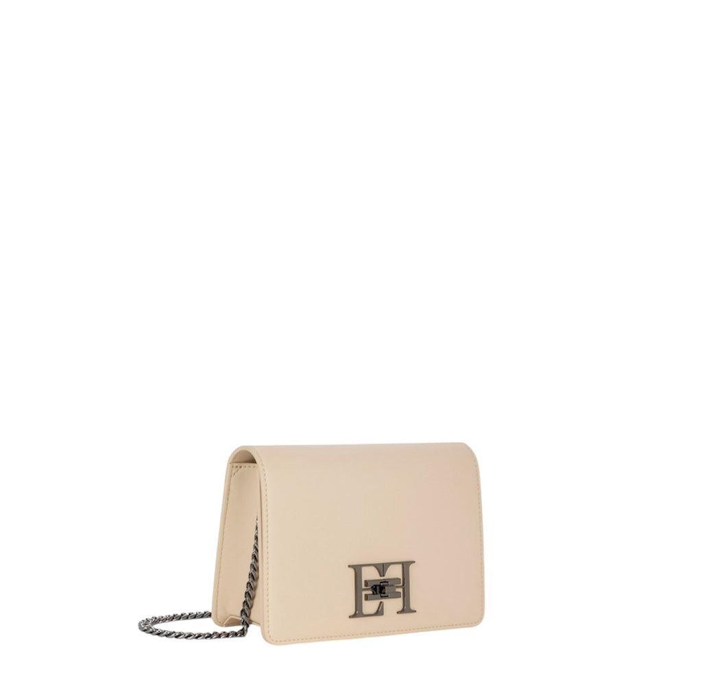 Borsa Elisabetta Franchi Crema BS11A46E2 a tracolla con girello logo in metallo