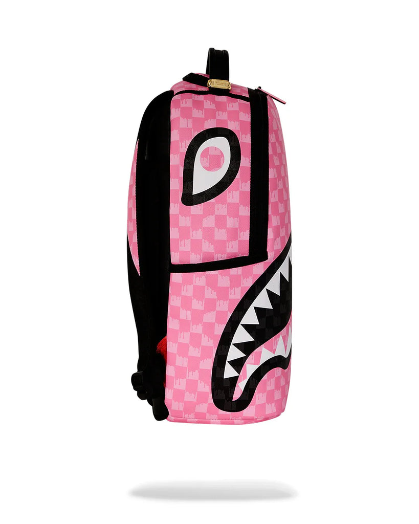 ZAINO SPRAYGROUND ART7694 PINK AND BLACK DRIP CHECK DLXSV BACKPACK