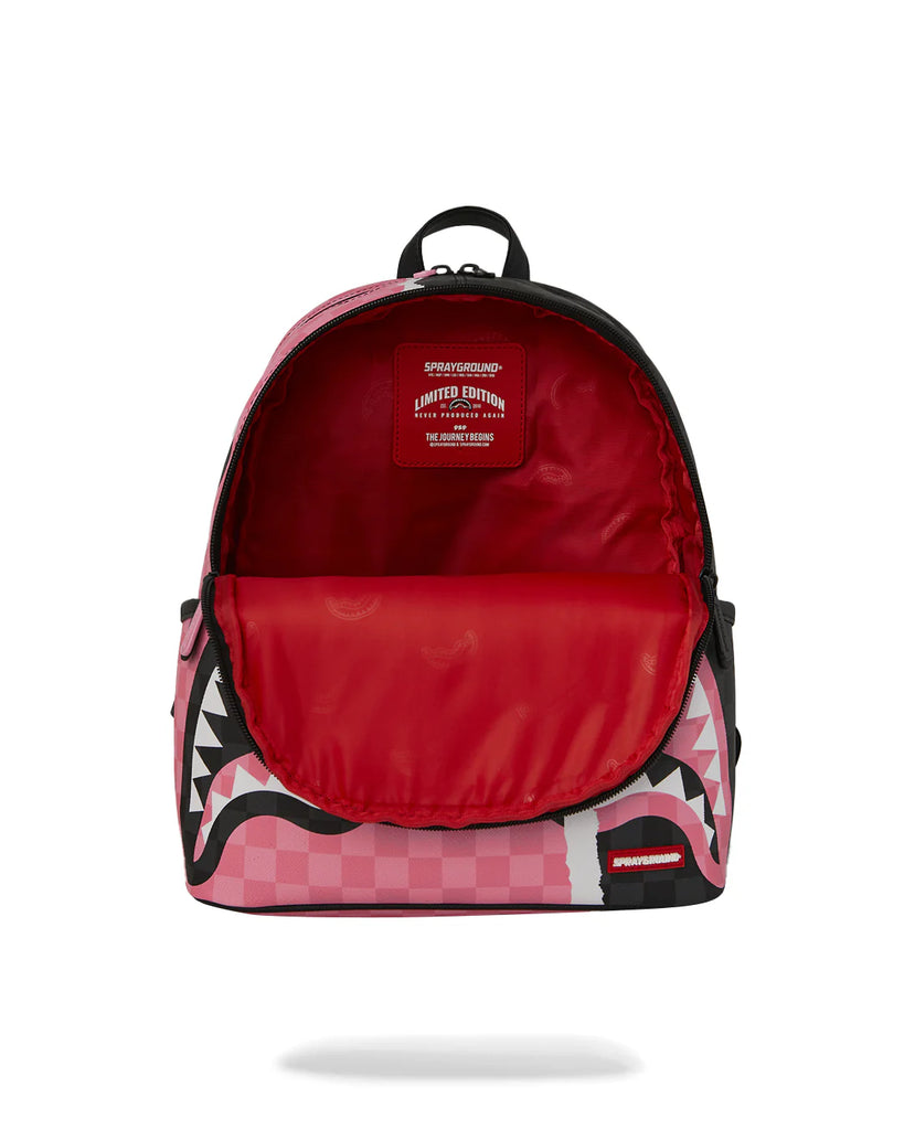 ZAINO SPRAYGROUND 8276 PINK AND BLACK TEAR SIP SAVAGE BACKPACK