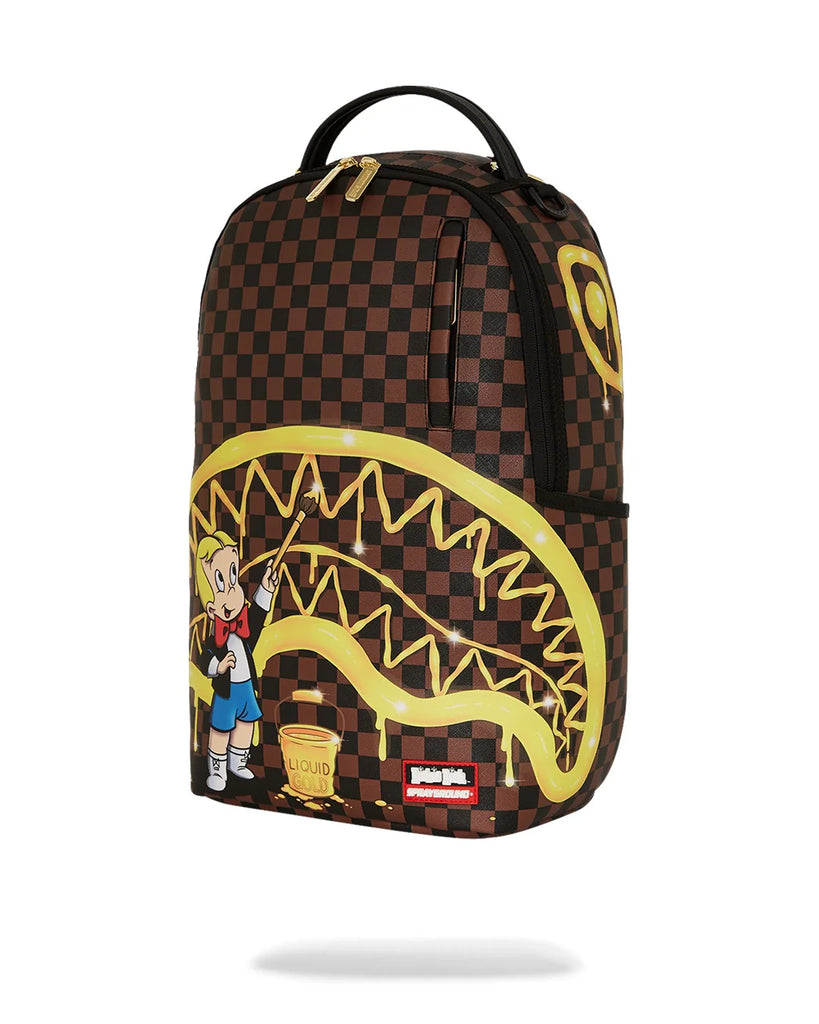ZAINO SPRAYGROUND ART7257 RICHIE RICH GOLD SHARKMOUTH DLXSV BACKPACK