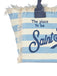 Borsa Mare Saint Barth Con Frange A Righe Azzurre  VANI001 00657L