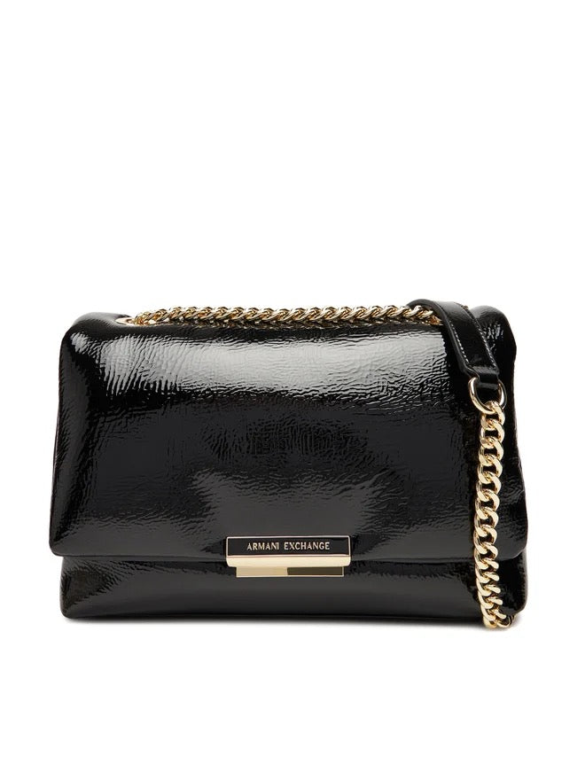 Borsa Armani Exchange XW000355 AF17239 Flap Bag Big Puffy lucida nera