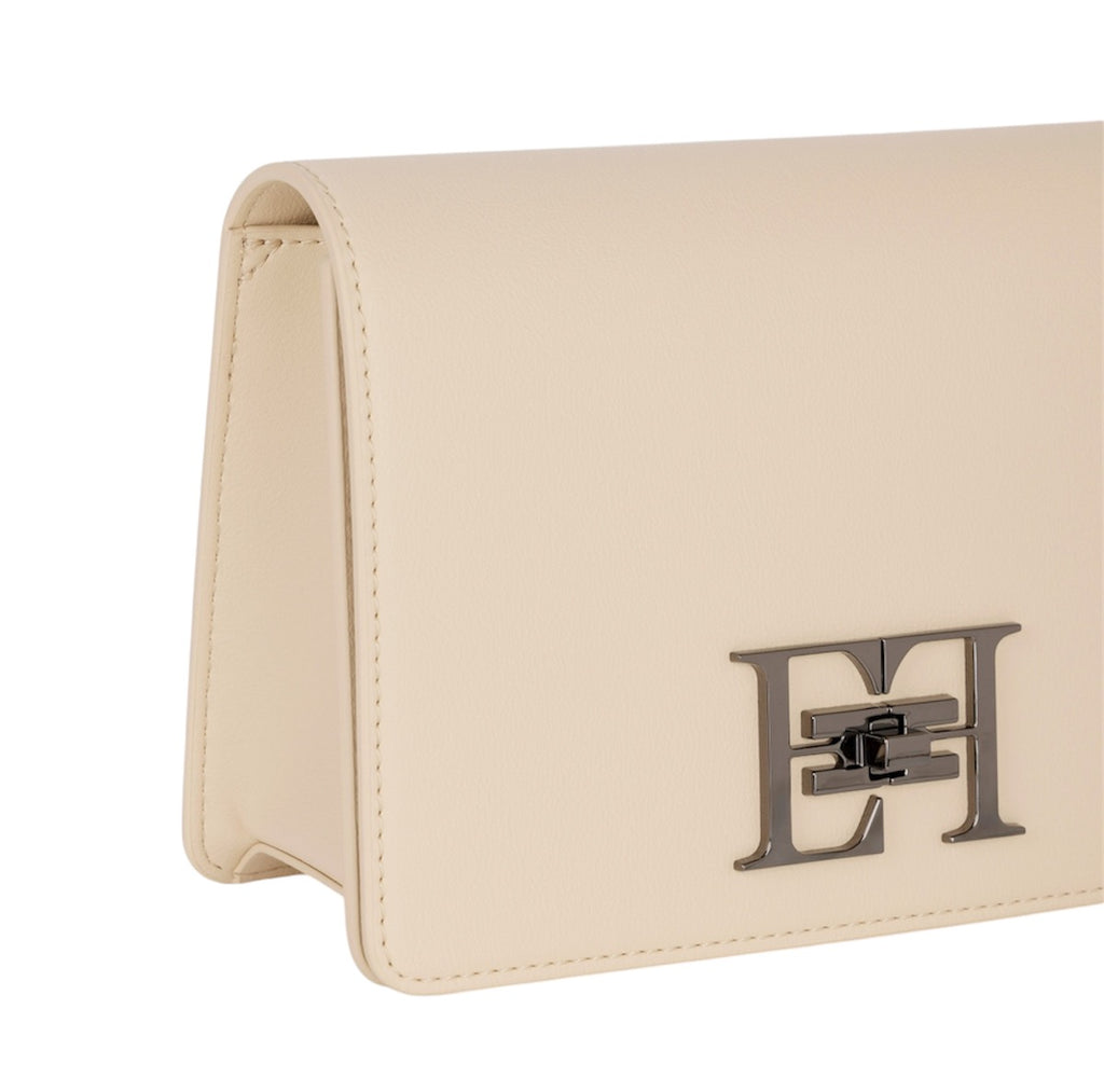Borsa Elisabetta Franchi Crema BS11A46E2 a tracolla con girello logo in metallo