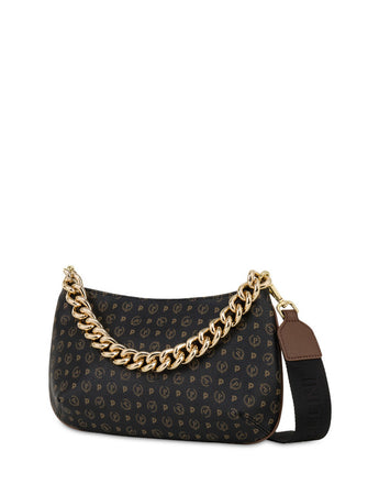 Borsa Pollini TE8490 Tracolla Heritage Pollini Nera con dettagli Marroni