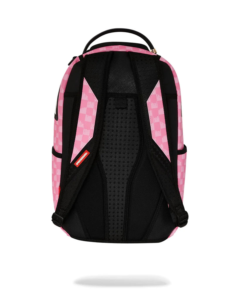 ZAINO SPRAYGROUND ART7694 PINK AND BLACK DRIP CHECK DLXSV BACKPACK